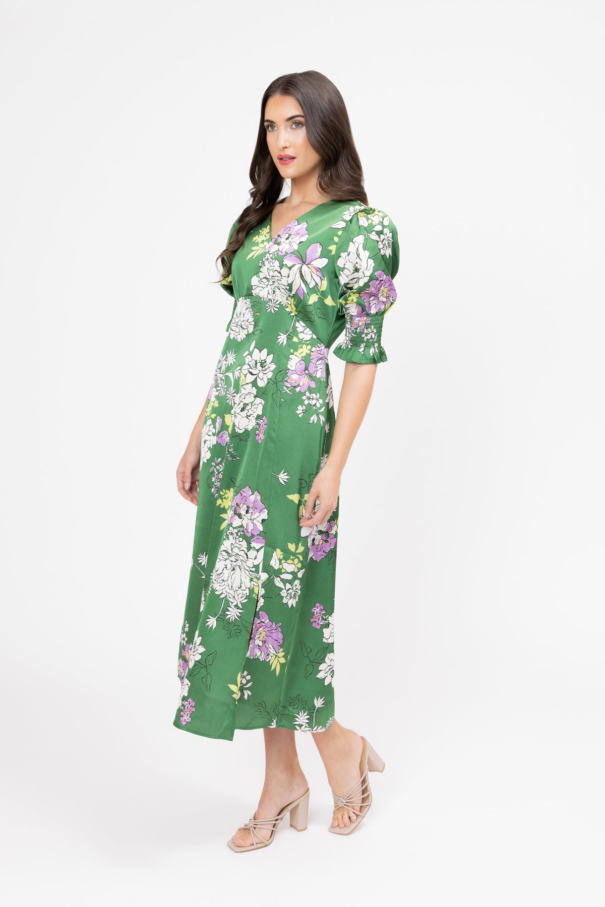 Florence Dress - Kelly Satin