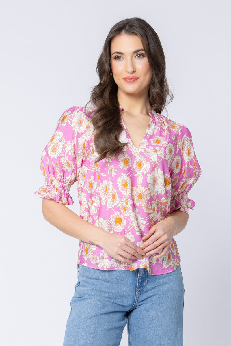 Relaxed Butterfly Top - Candy Bloom