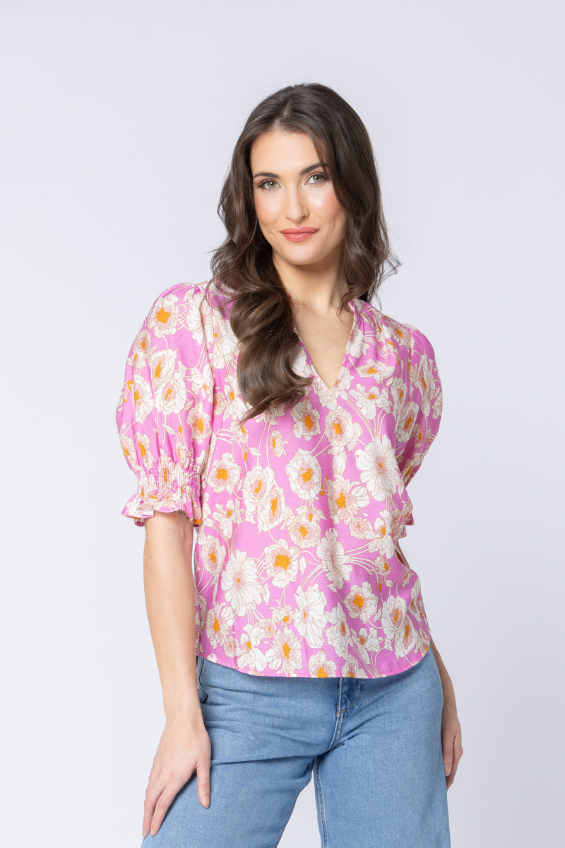 Relaxed Butterfly Top - Candy Bloom