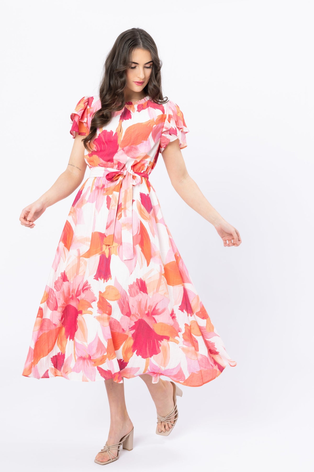 Coastal Maxi Dress - Pink Peach