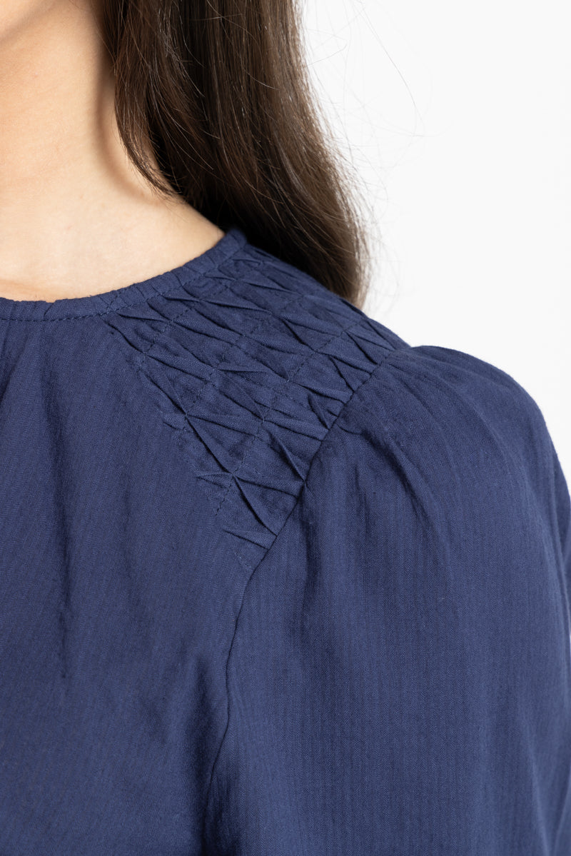 Honeycomb Blouse - Ink Stripe