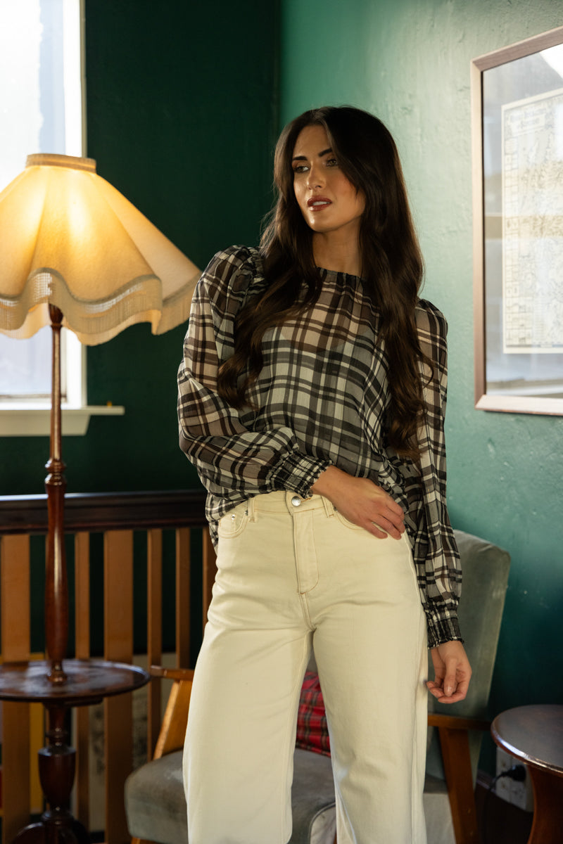 Honeycomb Blouse | Black Lurex Check