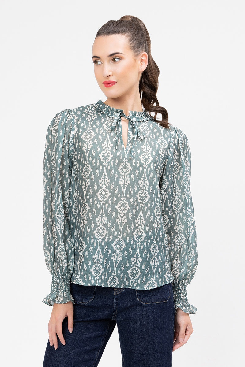 Emily Top - Green Mirage