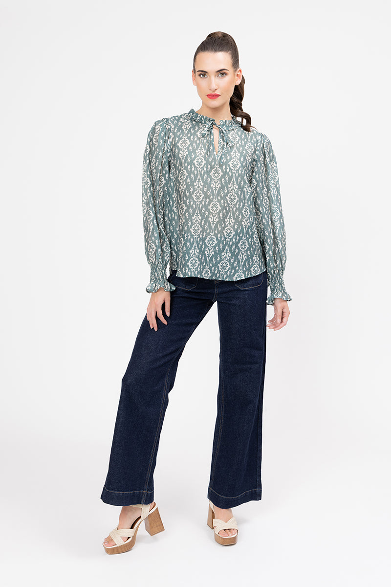 Emily Top - Green Mirage