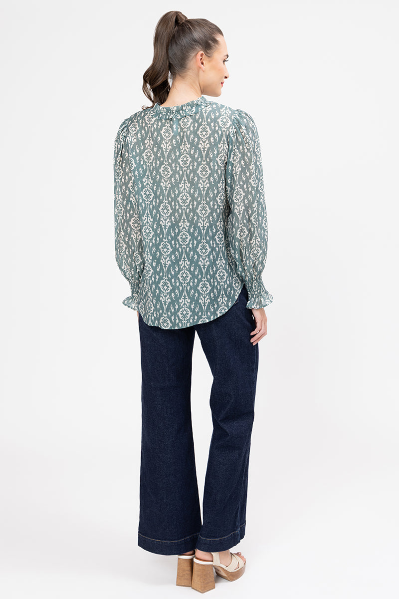 Emily Top - Green Mirage