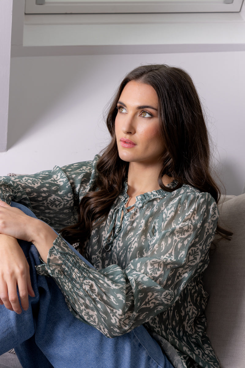 Emily Top - Green Mirage