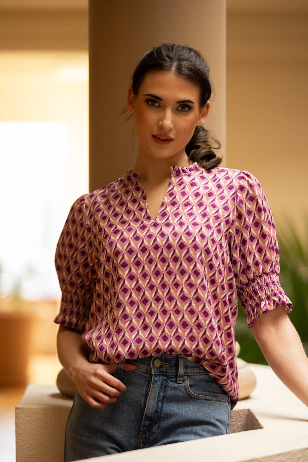 Movement Blouse SS | Magnolia Punch