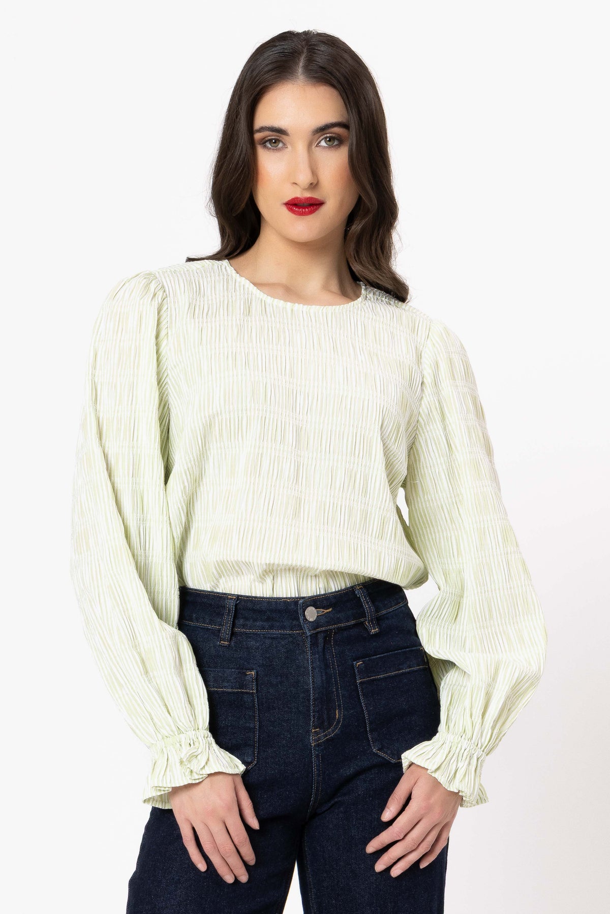 Harper Top - Olive Stripe