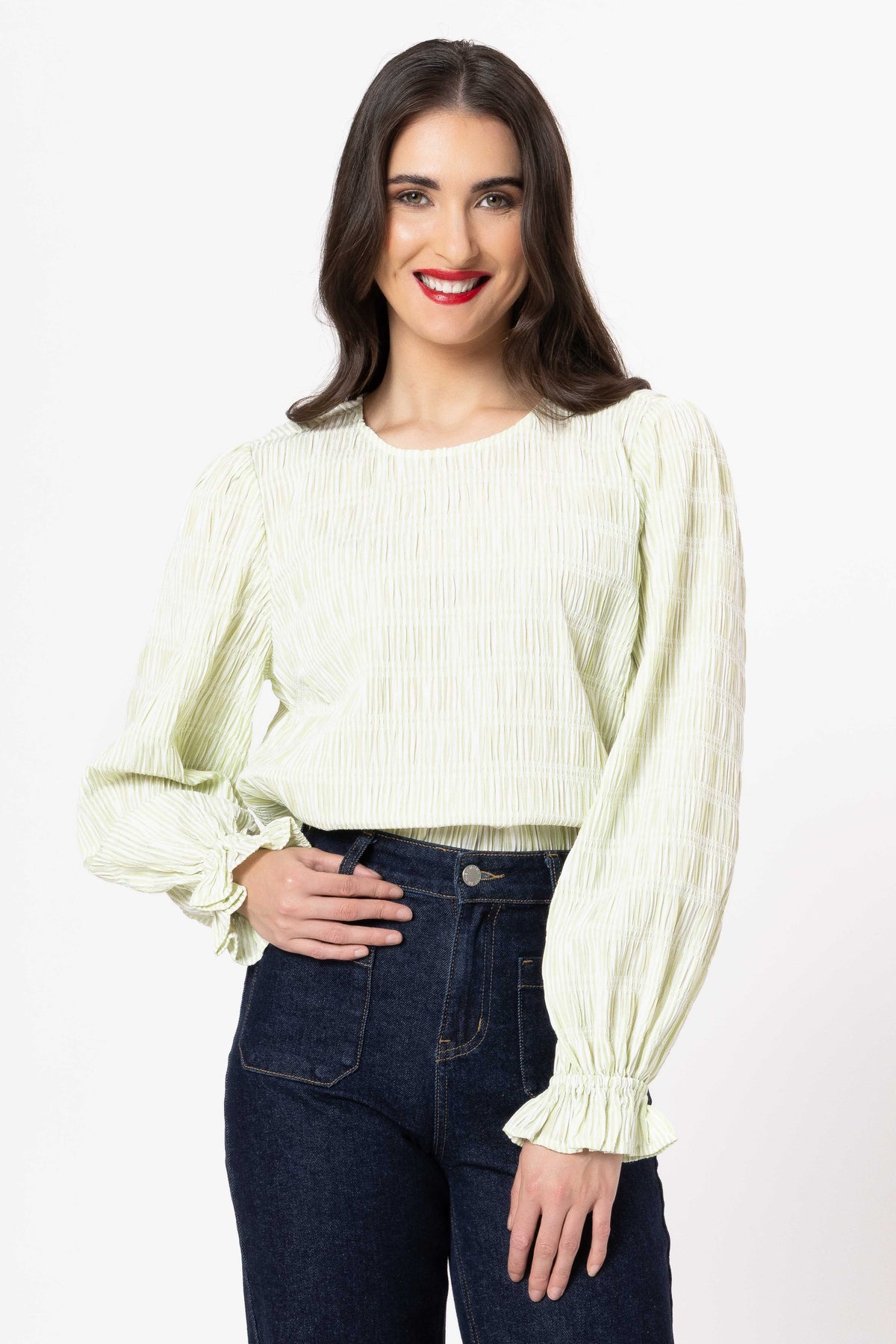 Harper Top - Olive Stripe