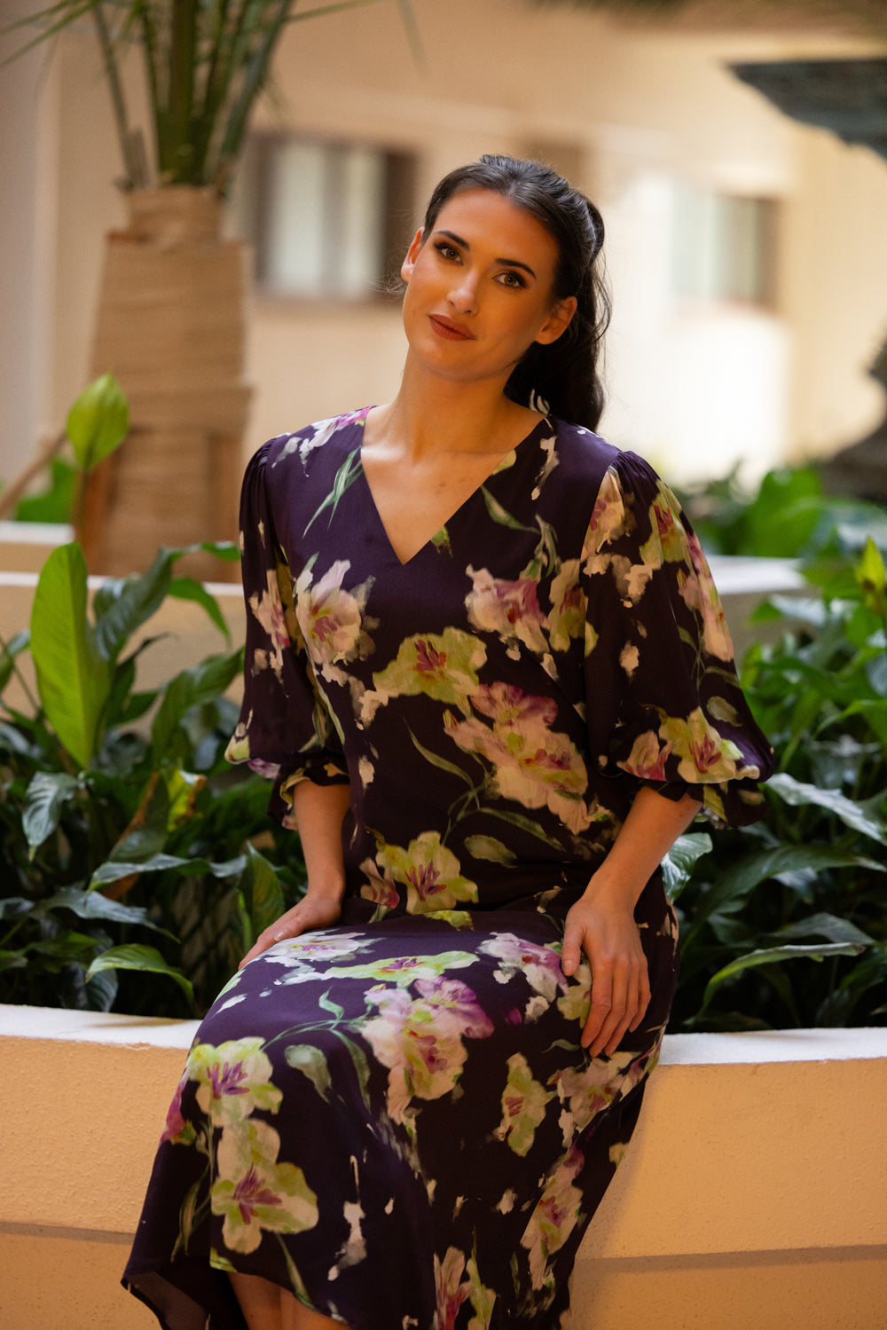 SANTORINI DRESS |  Merlot Bloom