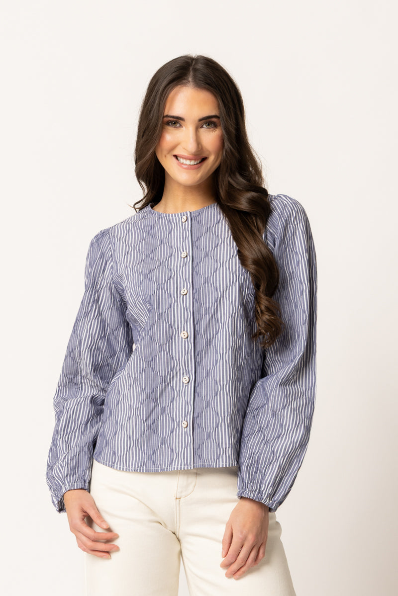 EDEN BLOUSE | Ink Stripe