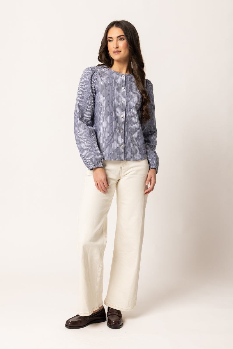 EDEN BLOUSE | Ink Stripe