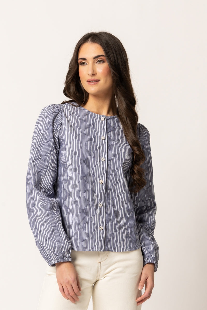 EDEN BLOUSE | Ink Stripe