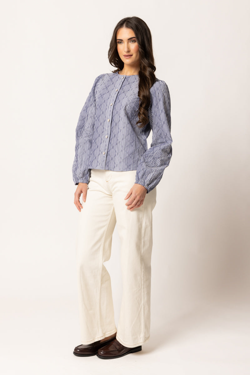 EDEN BLOUSE | Ink Stripe