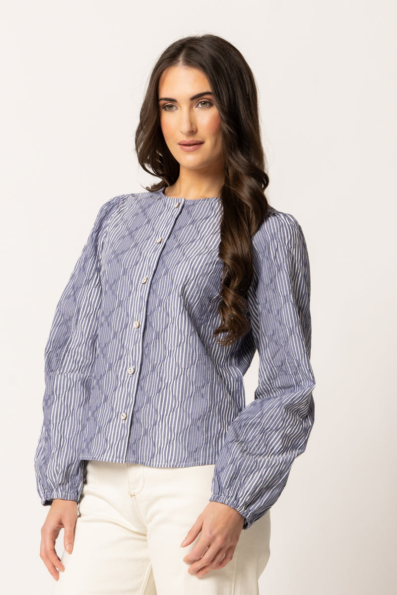 EDEN BLOUSE | Ink Stripe