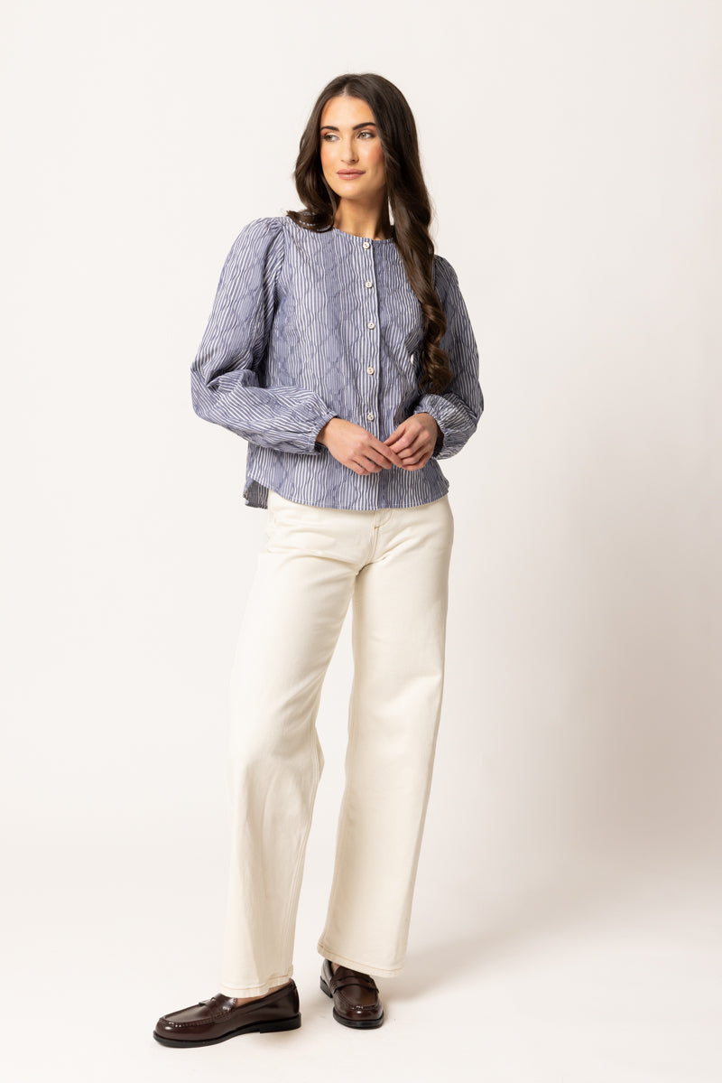 EDEN BLOUSE | Ink Stripe