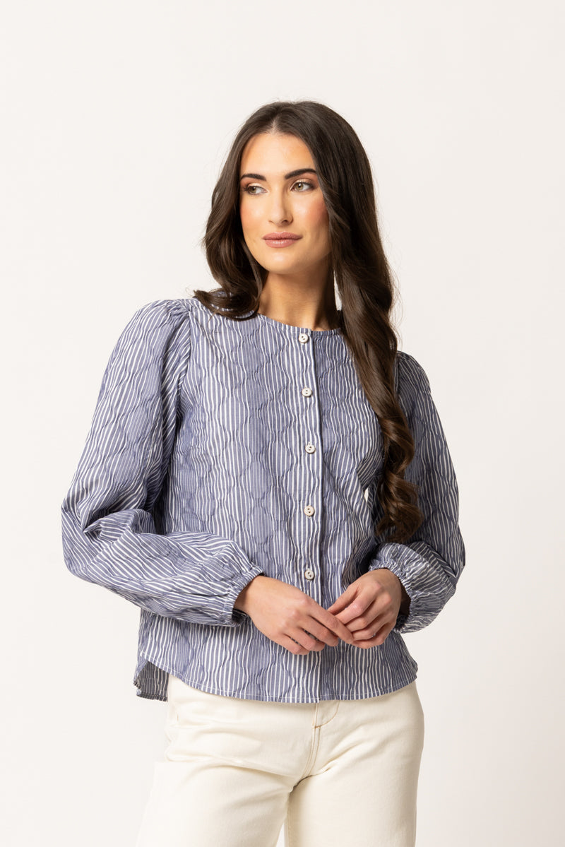 EDEN BLOUSE | Ink Stripe