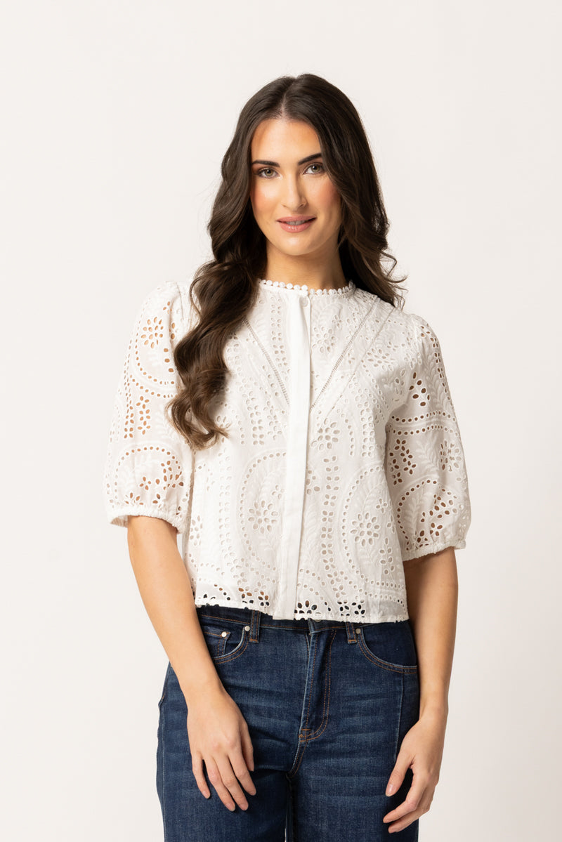 Broderie Top | White
