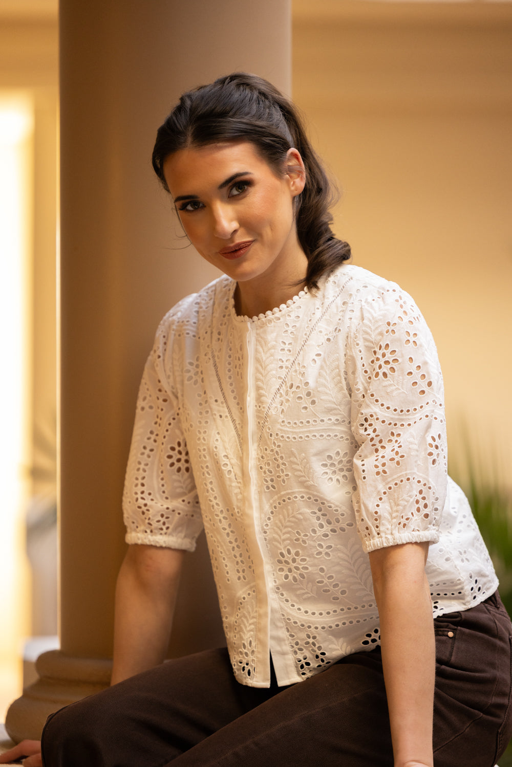 Broderie Top | White
