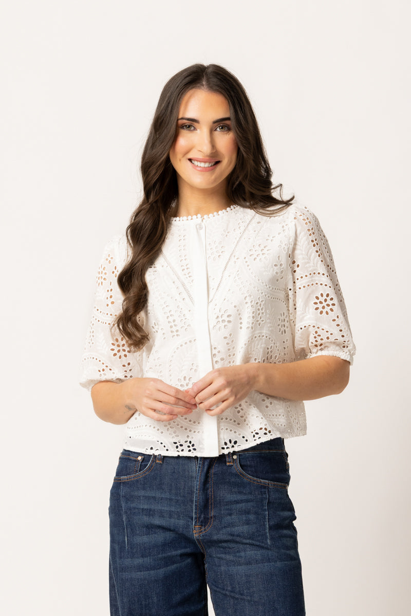 Broderie Top | White