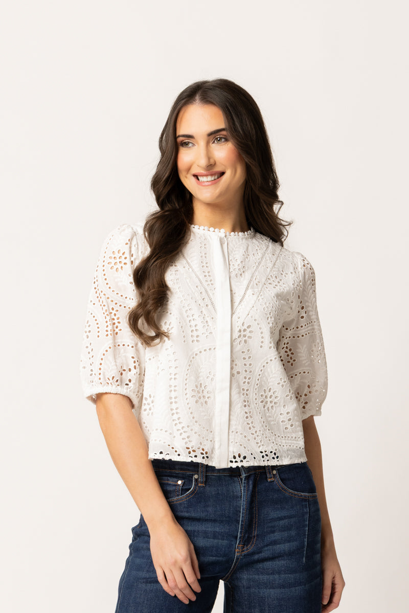 Broderie Top | White
