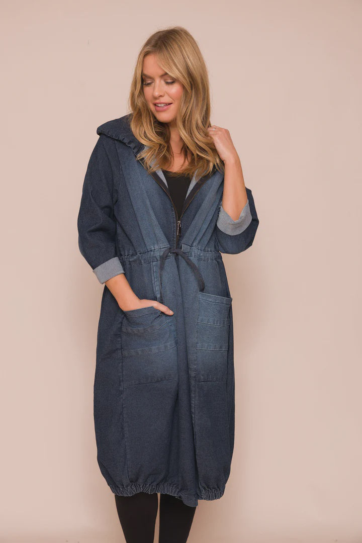 Tanya Stretch Denim Long Jacket