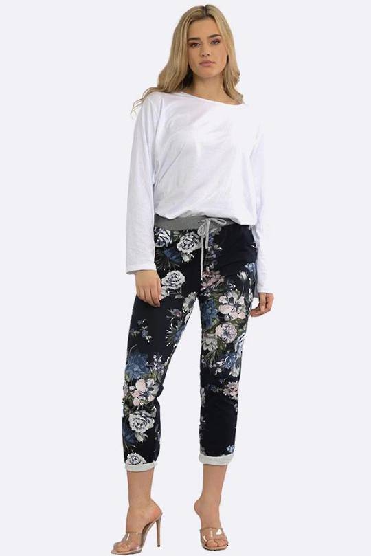 Denver Trousers | Navy Floral
