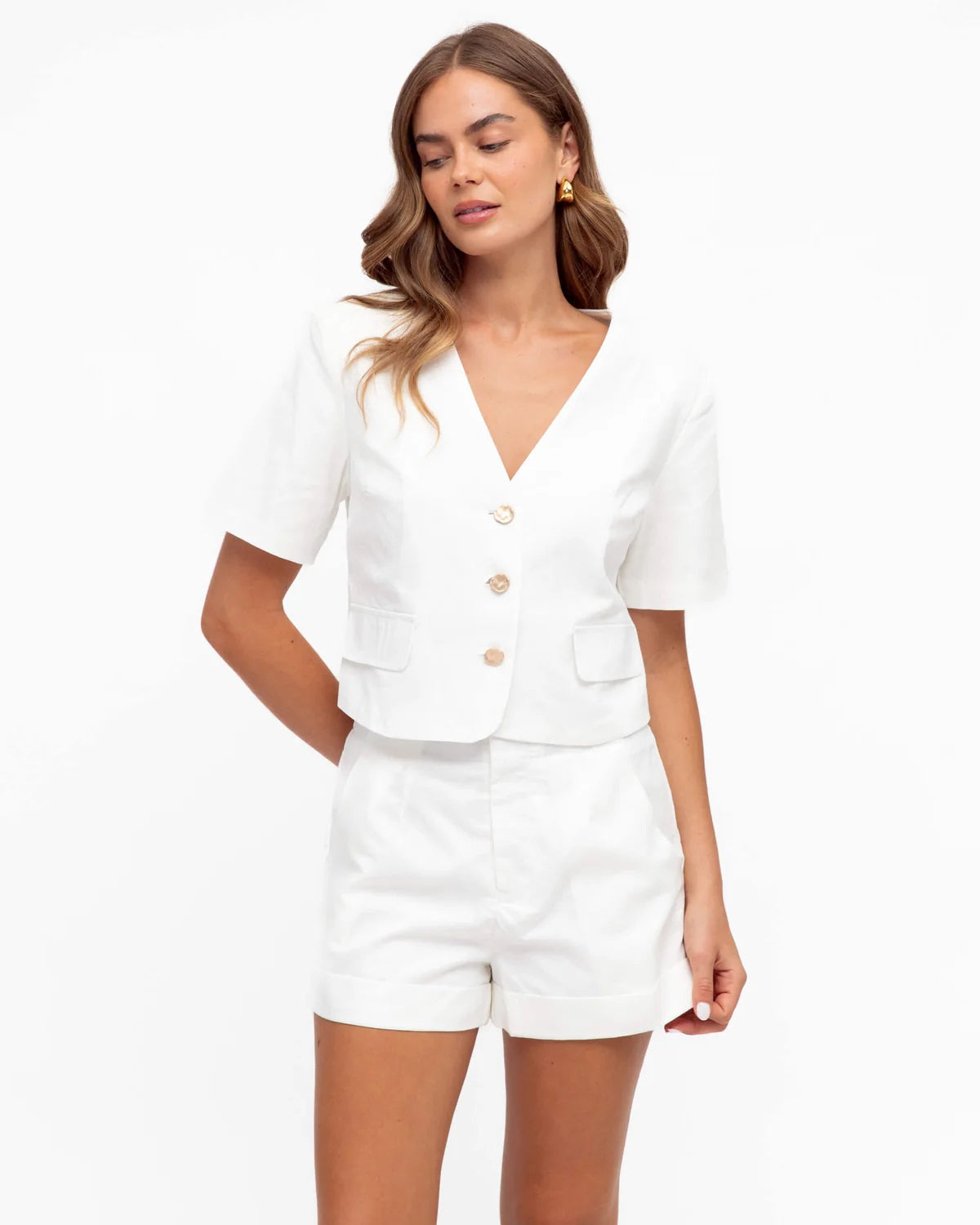 Capri Linen Jacket - White