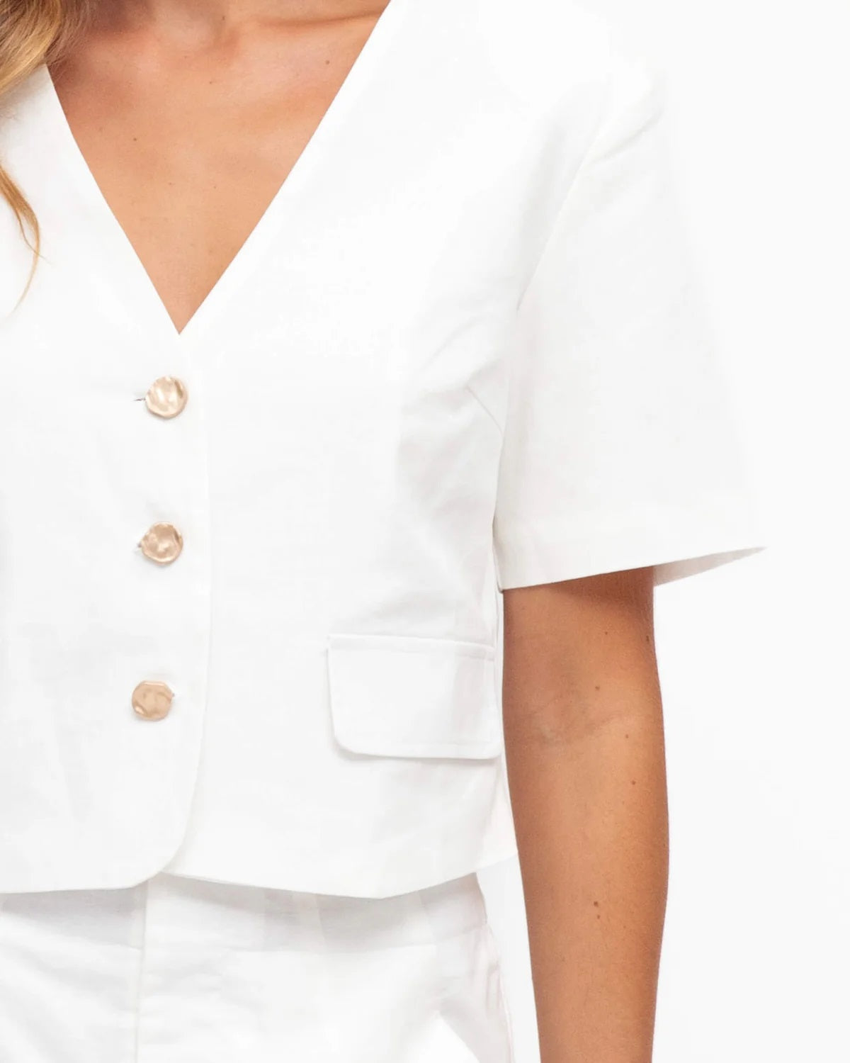 Capri Linen Jacket - White