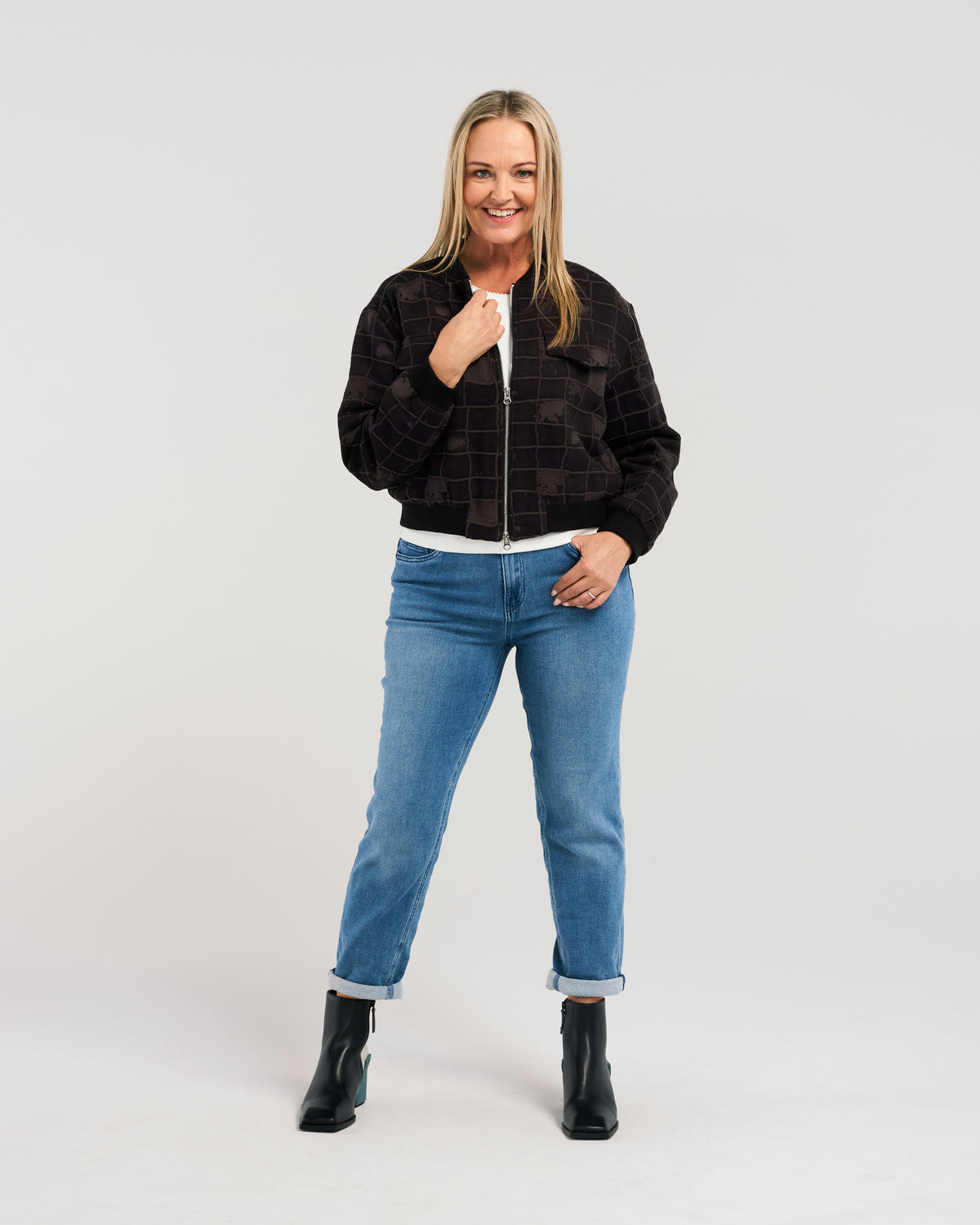 Mila Jacket - Black Geometric