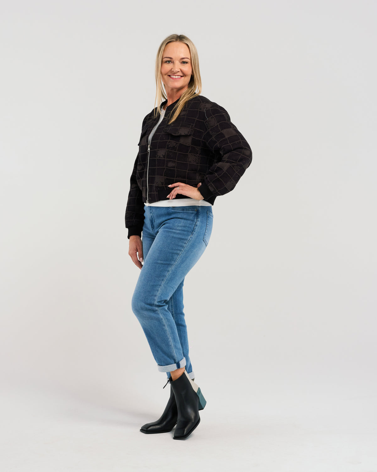 Mila Jacket - Black Geometric