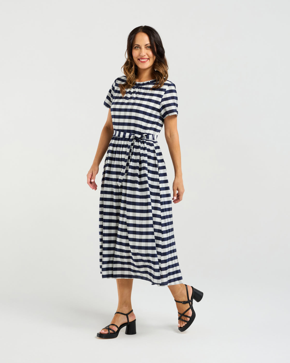 Scartlett Dress - Navy Check