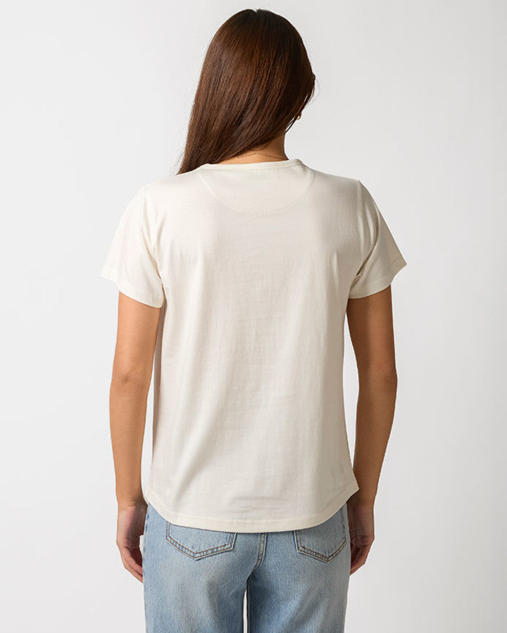 Ace Tee -  Off White with Riviera Bow .