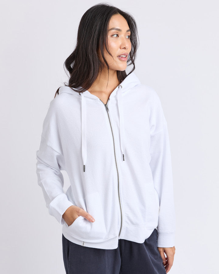 Beachy Hoodie Long Sleeve - White