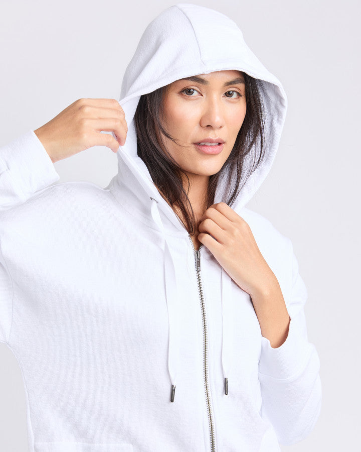 Beachy Hoodie Long Sleeve - White