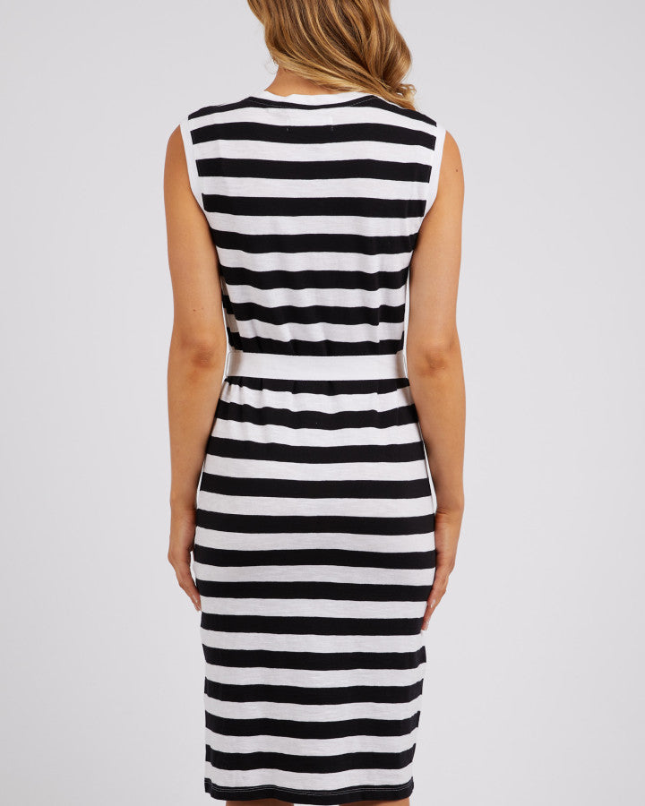 Bondi Dress - Black and White Stripe