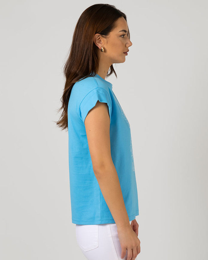 Cuff Sleeve Tee - Azure Blue Wild Child