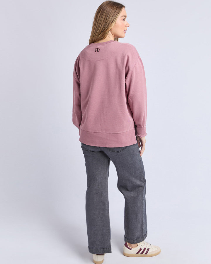 Effortless Contrast Crew | Dusty Rose