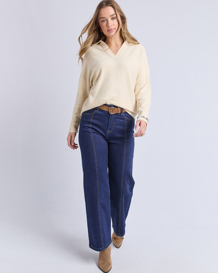 Elea Knit Polo | Egg Shell