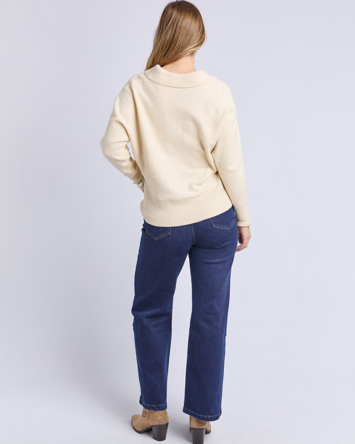 Elea Knit Polo | Egg Shell