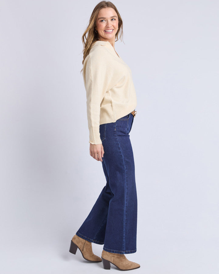 Elea Knit Polo | Egg Shell