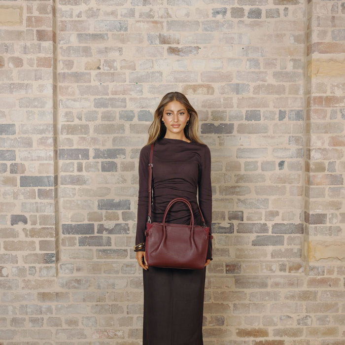 Alexandra Burgundy 3 Piece Handbag | Burgundy