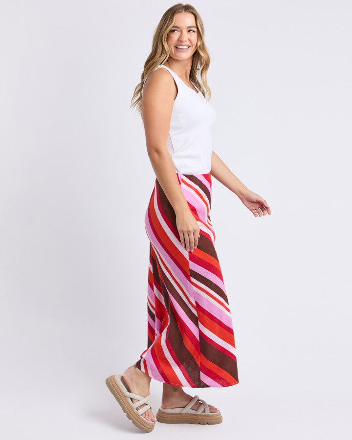 Guava Stripe Skirt
