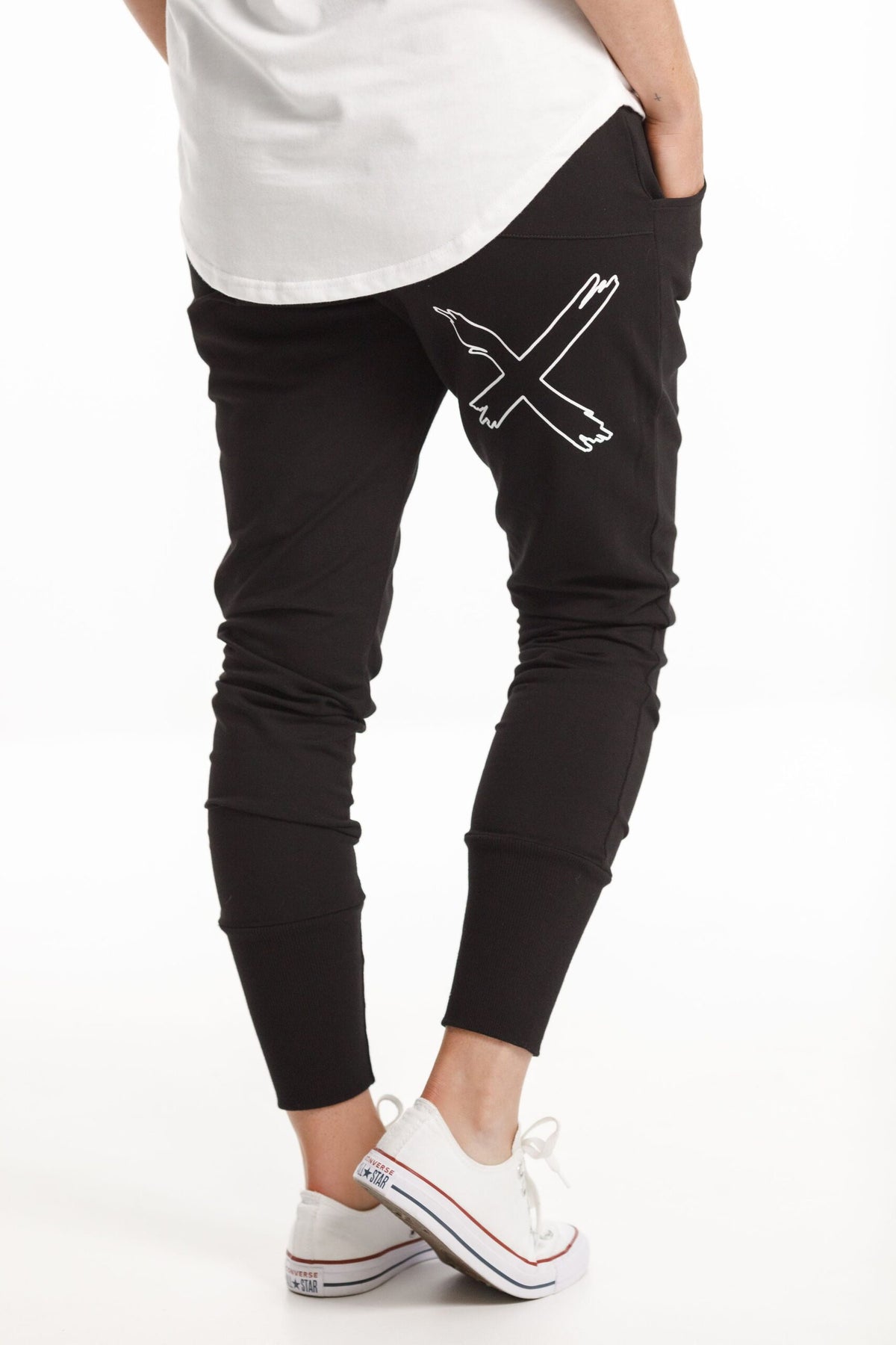 Apartment Pants Winter Weight - Black with White Outline X