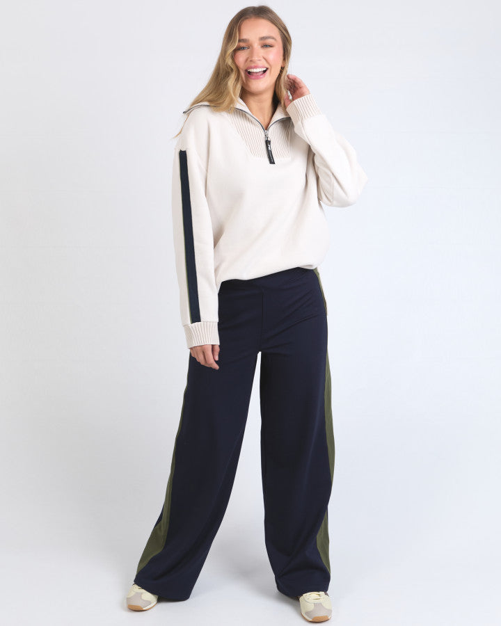 Knit Collar Crew - Bone