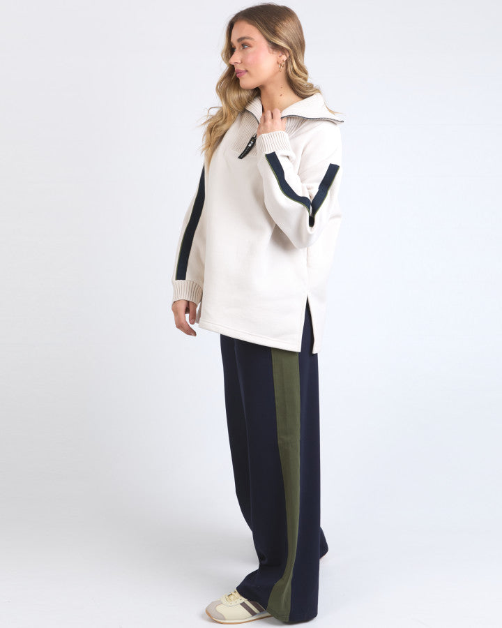 Knit Collar Crew - Bone