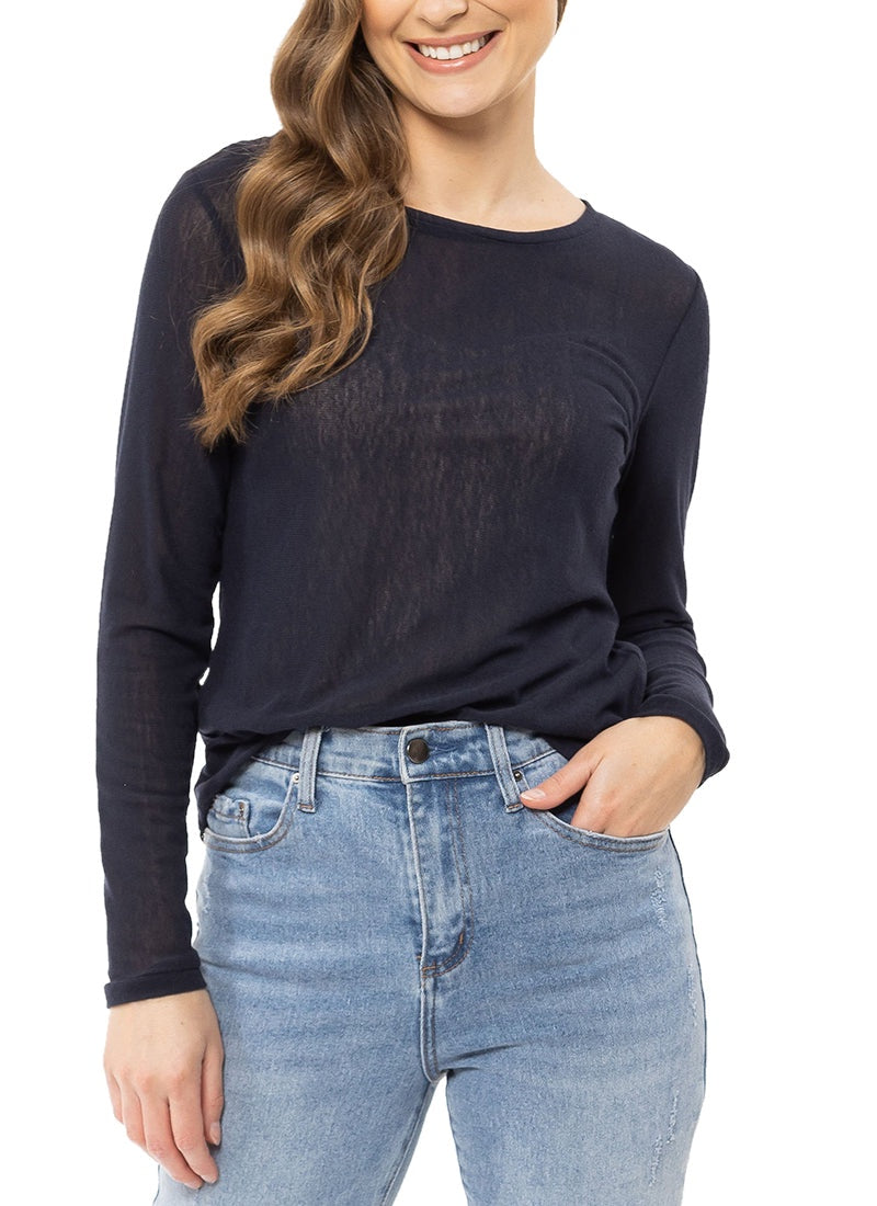 Staple Long Steeve  Top - Navy