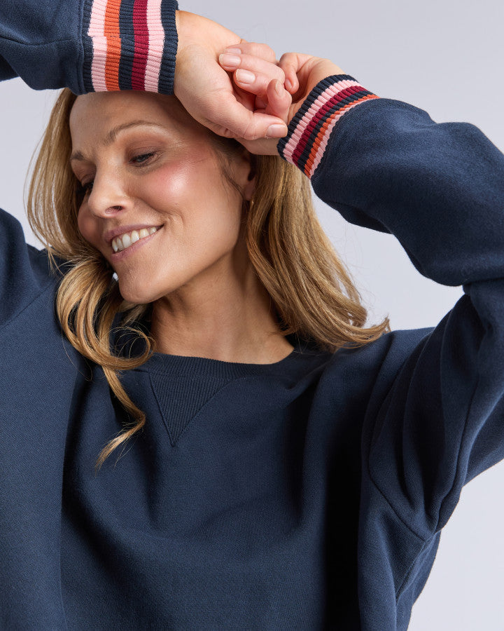 Lili Fleece Crew | Navy