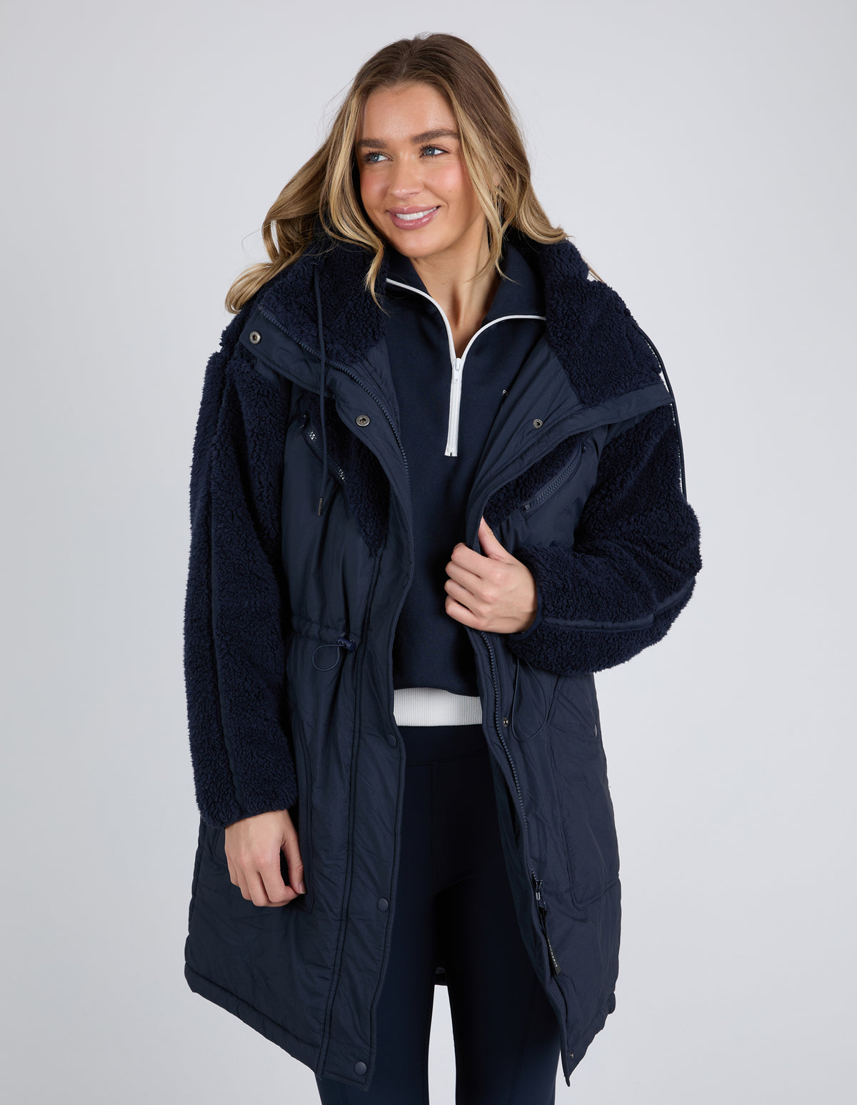 Longline Anorak - Navy