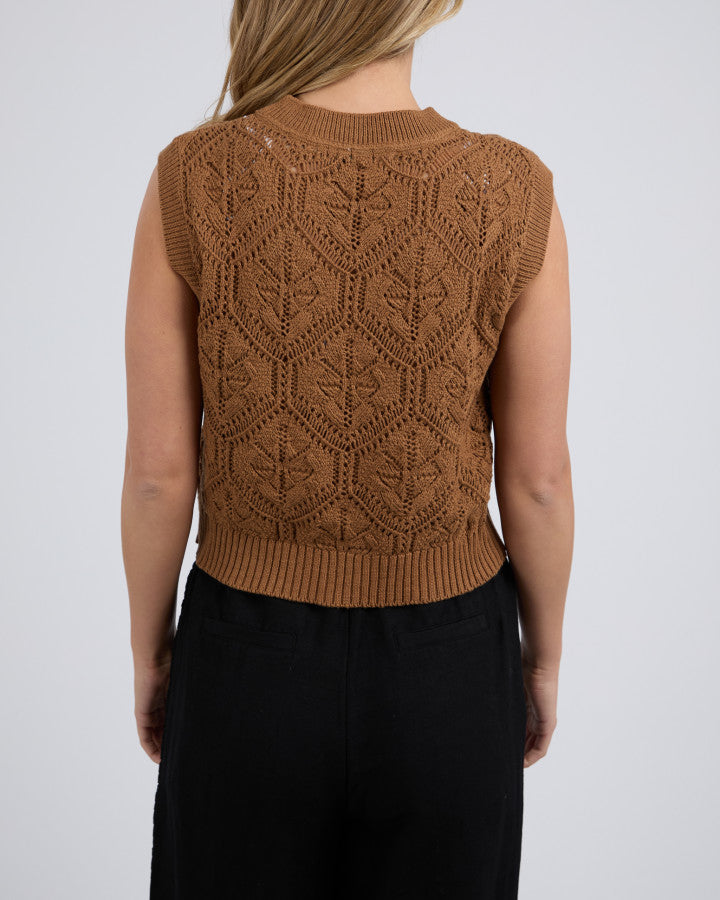 LUNA KNIT VEST - Toasted Coconut